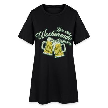 Wochenende Anstoßen Bier Alkohol Männer - Frauen T-Shirt-Kleid - Schwarz - Vorne