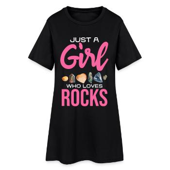 Just a Girl Who Loves Rocks - Women’s T-Shirt Dress - black - Front