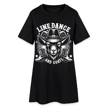 Danse en ligne Chèvres Cowboys - Robe T-shirt Femme - noir - Devant