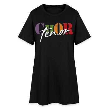 Chor Tenor - Frauen T-Shirt-Kleid - Schwarz - Vorne