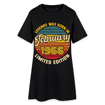 Légende Née en Janvier 1966 Anniversaire 60 ans - Robe T-shirt Femme - noir - Devant