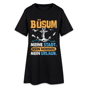 BÜSUM MA VILLE MON NORD MES VACANCES Drôle - Robe T-shirt Femme - noir - Devant