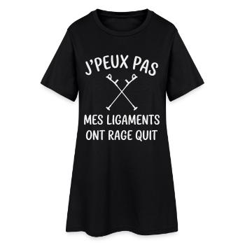J’Peux Pas Mes Ligaments Ont Rage Quit Humour - Robe T-shirt Femme - noir - Devant