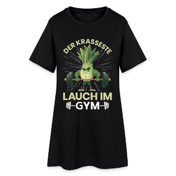 Haltérophiles LES POIREAUX LES PLUS FOUS DE LA SALLE DE SPORT Drôle - Robe T-shirt Femme - noir - Devant