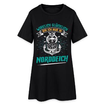 Mer du Nord JE NE SUIS VRAIMENT HEUREUX QUE DANS - Robe T-shirt Femme - noir - Devant