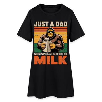Bigfoot_Papa juste un papa qui a toujours du lait - Robe T-shirt Femme - noir - Devant