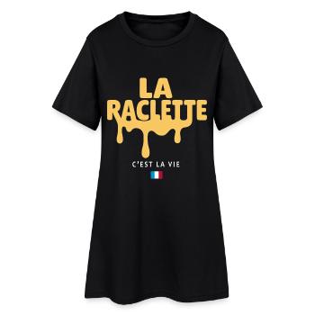 La Raclette C’est La Vie | Humour Fromage & Hiver - Robe T-shirt Femme - noir - Devant