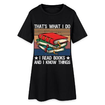 C’est ce que je fais, je lis des livres et je sais des choses - Robe T-shirt Femme - noir - Devant