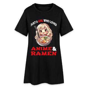 Juste une fille qui adore l’anime et le manga ramen au Japon - Robe T-shirt Femme - noir - Devant