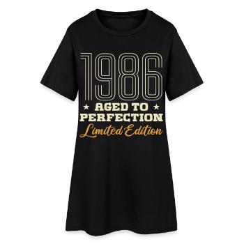 1986 The Age of Perfection 86 Geburtstagsgeschenk - Frauen T-Shirt-Kleid - Schwarz - Vorne