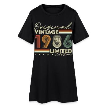 Original 1986 Vintage Vintage Anniversaire Rétro - Robe T-shirt Femme - noir - Devant