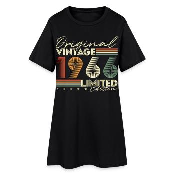 Original 1966 Vintage Vintage Anniversaire Rétro - Robe T-shirt Femme - noir - Devant
