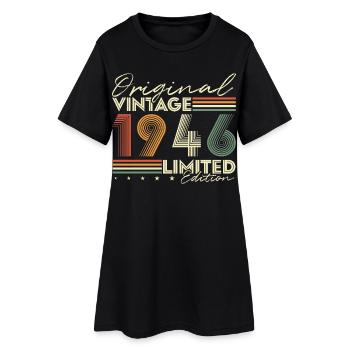 Original 1946 Jahrgang Vintage Geburtstag Retro - Frauen T-Shirt-Kleid - Schwarz - Vorne