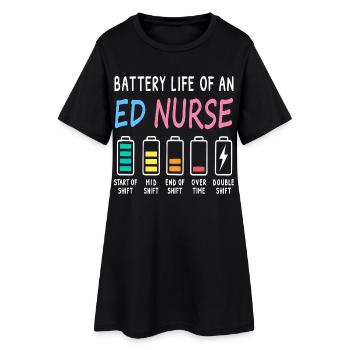 Niveau d’humour des infirmières d’urgence - Robe T-shirt Femme - noir - Devant