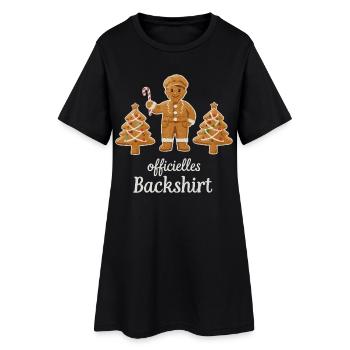 Biscuits Cuisson Cookies de Noël Pain d’épices - Robe T-shirt Femme - noir - Devant