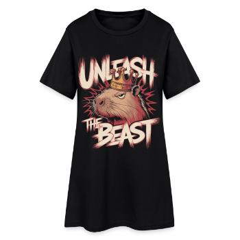 Le roi Capybara Libérez la Bête Design - Robe T-shirt Femme - noir - Devant