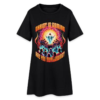 Le Christ arrive. Tu avale ? Inutilisable - Robe T-shirt Femme - noir - Devant