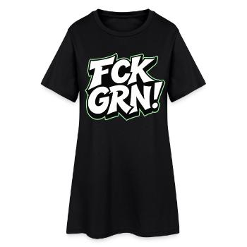 Lettrage de déclaration FCK GRN - Robe T-shirt Femme - noir - Devant