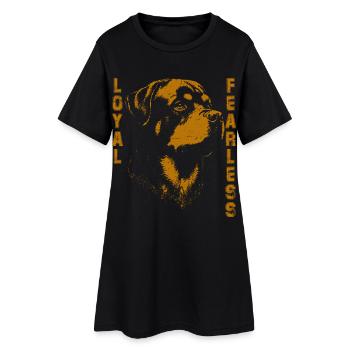 Rottweiler-stilvolles Design - Frauen T-Shirt-Kleid - Schwarz - Vorne