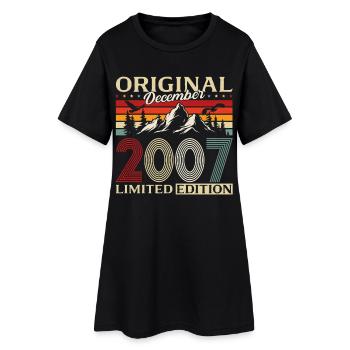 18. Geburtstag Original Dezember Jahrgang 2007 - Frauen T-Shirt-Kleid - Schwarz - Vorne