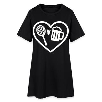 Bière de badminton Heart - Robe T-shirt Femme - noir - Devant