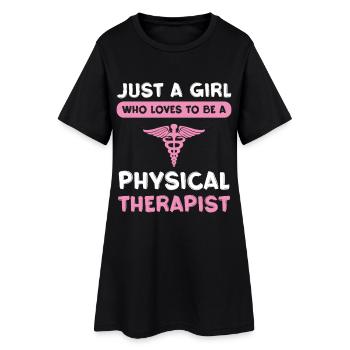 Physiotherapeutin Pinke Leidenschaft - Frauen T-Shirt-Kleid - Schwarz - Vorne