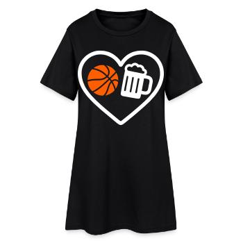 Bière de basket-ball Heart - Robe T-shirt Femme - noir - Devant