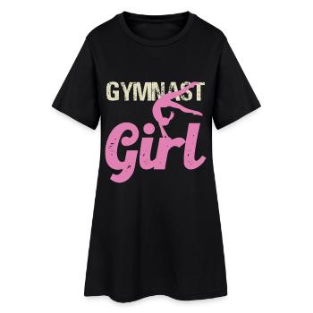 Gymnast Girl Rétro Pink - Robe T-shirt Femme - noir - Devant