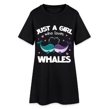 Only one girl loves whales - Women’s T-Shirt Dress - black - Front