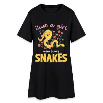 Une seule fille aime les serpents - Robe T-shirt Femme - noir - Devant
