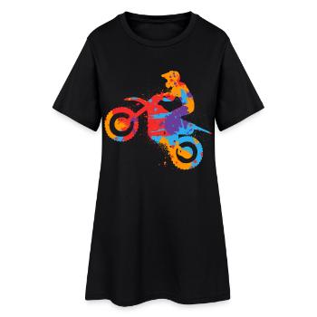 Moto Tout-terrain Motocross moto moto moto colorée - Robe T-shirt Femme - noir - Devant