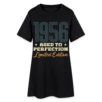 1956 Cadeau 70ème Anniversaire 70 ans Vintage 56 - Robe T-shirt Femme - noir - Devant