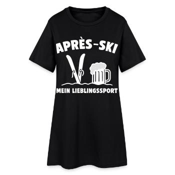 Après-Ski! Mein Lieblingssport! - Frauen T-Shirt-Kleid - Schwarz - Vorne