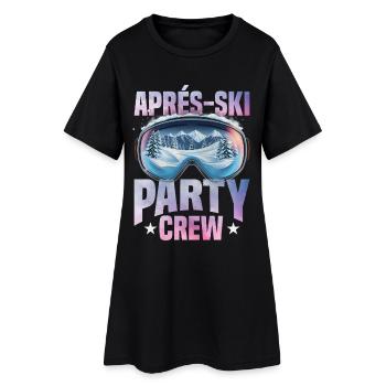 Apres Ski Party Crew Piste - Frauen T-Shirt-Kleid - Schwarz - Vorne