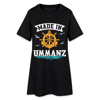 Ostsee Urlaub MADE IN UMMANZ Lustiges - Frauen T-Shirt-Kleid - Schwarz - Vorne