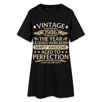 40e anniversaire Millésime 1986 Naissance - Robe T-shirt Femme - noir - Devant