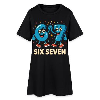 67 Six Sept 6-7 - Robe T-shirt Femme - noir - Devant