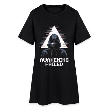 Awakening Failed Glitch im Hacker-Stil - Frauen T-Shirt-Kleid - Schwarz - Vorne