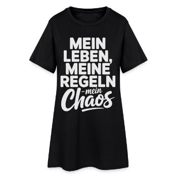Ma vie, mes règles, mon chaos - Robe T-shirt Femme - noir - Devant