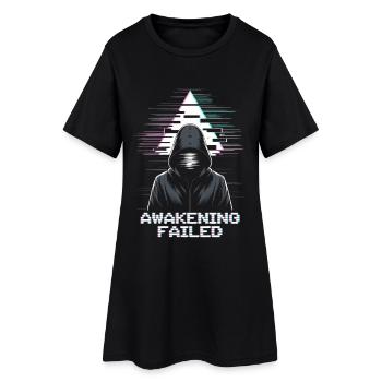 Hacker glitch avec un look « Awakening Failed » - Robe T-shirt Femme - noir - Devant