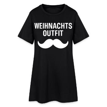 Christmas Outfit Santa Mustache - Women’s T-Shirt Dress - black - Front