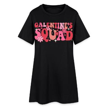 L’équipe de Galentine assortie entre filles et la confrérie d’équipage - Robe T-shirt Femme - noir - Devant