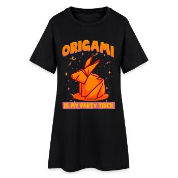 Origami Is My Party Trick - Frauen T-Shirt-Kleid - Schwarz - Vorne