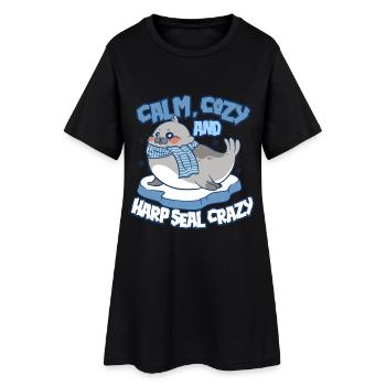 Phoque du Groenland Phoques Phoques du Groenland - Robe T-shirt Femme - noir - Devant