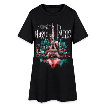 Paris Tour Eiffel, France City Skyline Night - Robe T-shirt Femme - noir - Devant