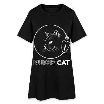 Chat infirmier logo clinique - Robe T-shirt Femme - noir - Devant