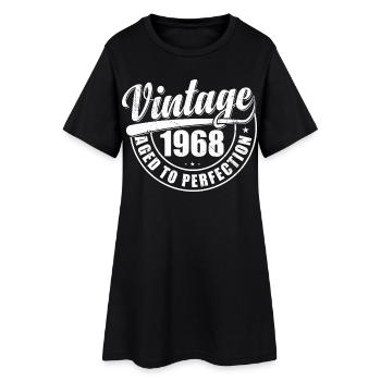 Geburtstagsgeschenk 1968 Jahrgang 1968 Retro 1968 - Frauen T-Shirt-Kleid - Schwarz - Vorne