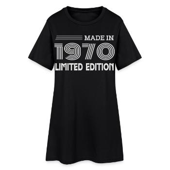 Original 1970 Vintage 1970 Rétro Anniversaire 1970 - Robe T-shirt Femme - noir - Devant
