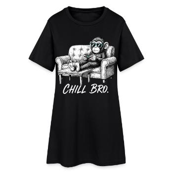Chill Bro Monkey With Sunglasses Gamer Funny Gesch - Women’s T-Shirt Dress - black - Front