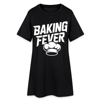 Backfieber Logo mit Kochmütze - Frauen T-Shirt-Kleid - Schwarz - Vorne